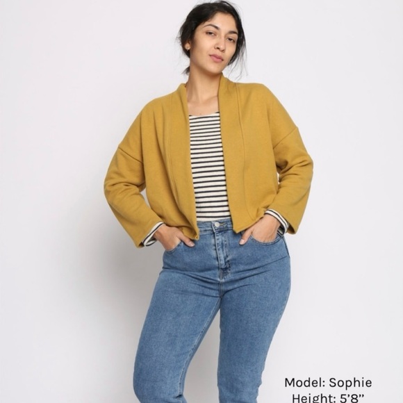 EUC Conscious Clothing Hemp Fleece Drifter Jacket in Goldenrod - Picture 2 of 6